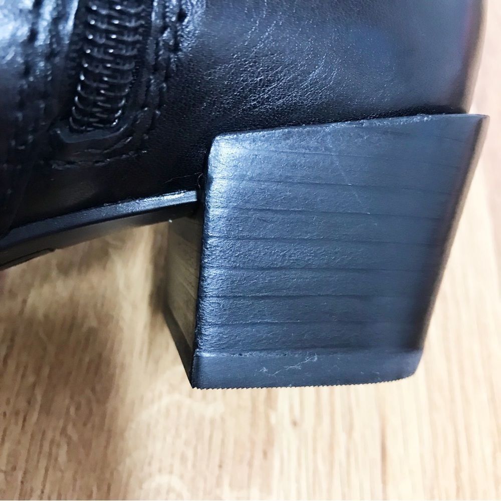 NATURALIZER Gaby Black Leather Western Midi Boot Bootie Block Heel Size 5 New - Picture 10 of 11